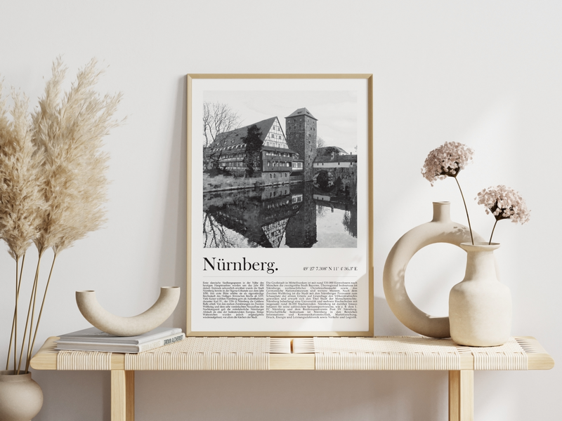 Dieses Poster zeigt dir eine Bild von der Stadt Nürnberg in Franken.