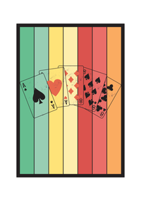 Dieses Kartenposter zeigt die Poker Karten die die Poker-Hand Full House zeigen. 