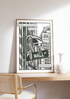 Tolles Poster der New Yorker Wallstreet im Comic/Pop Art Stil. Dieses Börsenposter ist das richtige Geschenk für alle Aktionäre, Börsianer, Investoren und Day Trader.