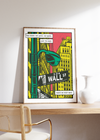 Tolles Poster der New Yorker Wallstreet im Comic/Pop Art Stil. Dieses Börsenposter ist das richtige Geschenk für alle Aktionäre, Börsianer, Investoren und Day Trader.