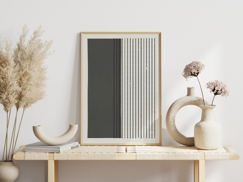 Dieses Poster zeigt dir eine moderne, geometrische Darstellung in grau. Dieses Bild im Boho Stil ist die perfekte Ergänzung für jeden Raum.