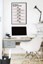 Auf diesem Bild siehst du, wie das minimalistische und rustikale Poster in deinem Arbeitszimmer oder Büro aussehen würde.