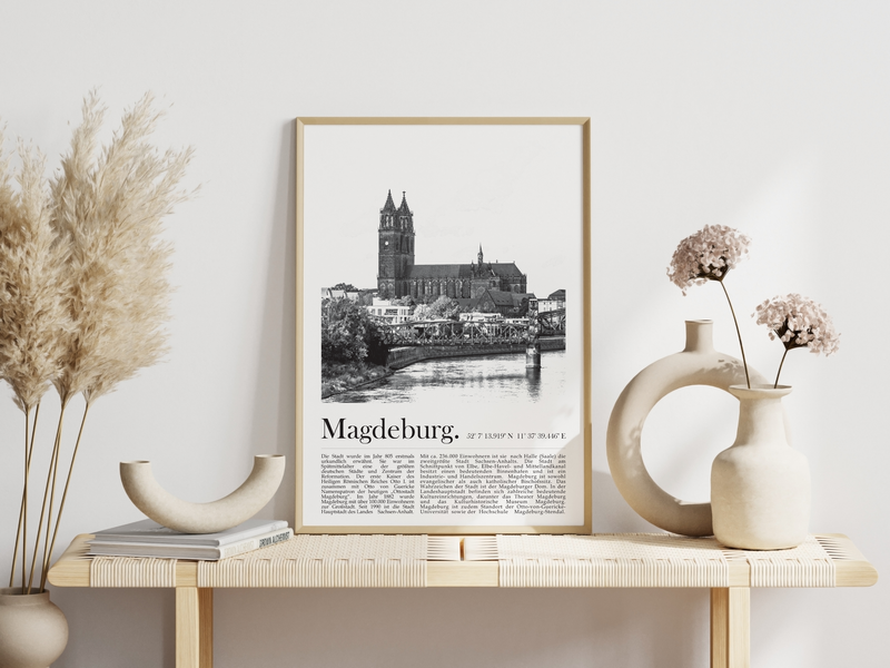 Poster Magdeburg | Dom Schwarz Weiß