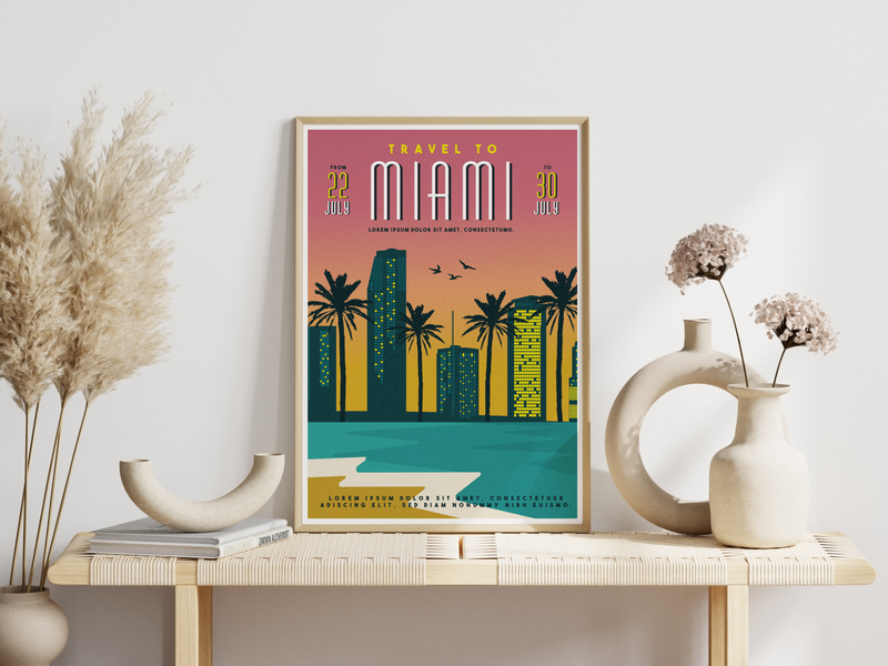 Retro Miami Poster 80's