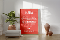 Dieses Poster eignet sich ideal als Geschenk für deine Mama zum Muttertag, Weihnachten, Geburtstag oder um einfach mal Danke zu sagen.