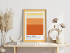 Dieses Poster für die Küche zeigt dir den Cocktail Aperol Spritz inklusive des Rezeptes, in verschiedenen Rot- und Orangetönen.