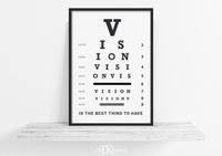 Das motivierende Poster in schwarz und weiß zeigt dir einen Spruch zum Thema Vision. Damit ist die Wanddeko die perfekte Ergänzung für dein Büro.