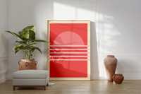 Sehr schönes Retro Vintage Sunset, Sonnenaufgang, Sonnenuntergang Bild für dein Arbeits-, Wohn- oder Schlafzimmer. 