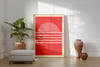 Sehr schönes Retro Vintage Sunset, Sonnenaufgang, Sonnenuntergang Bild für dein Arbeits-, Wohn- oder Schlafzimmer. 