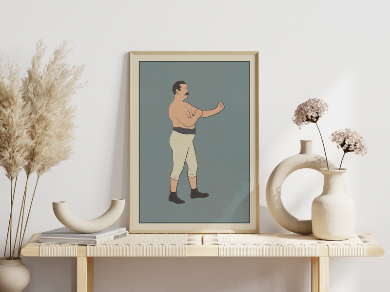 Dieses Poster zeigt einen Boxer, wie er noch im frühen 20. Jahrhundert ausgesehen hat.