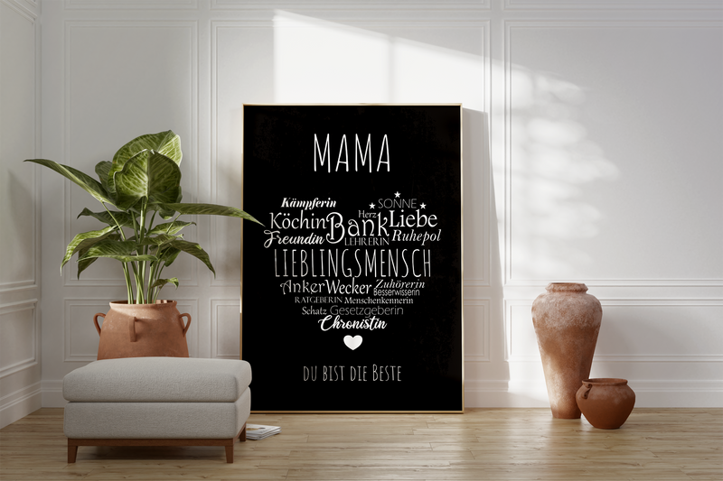 Poster Mama Herz | Bild Geschenk für Mütter