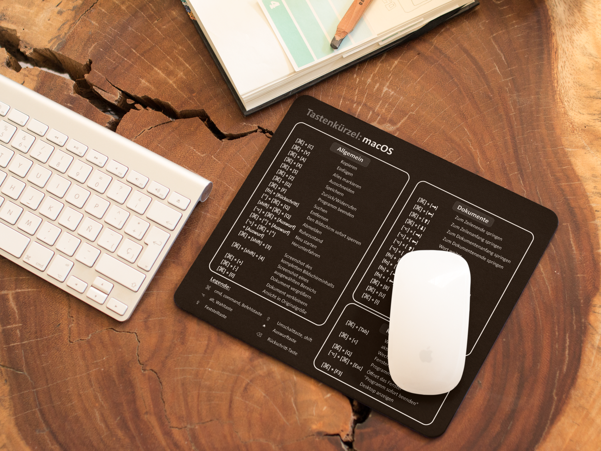 Dieses Mauspad für macOS erleichtert dir deinen Arbeitsalltag und ist das perfekte Zubehör für dein MacBook und iMac. 