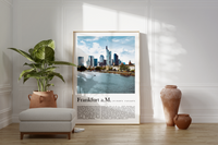 Dieses Poster zeigt dir die Skyline von der Stadt Frankfurt am Main.