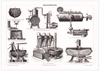 Das Poster einer Spiritusfabrikation ist eine Vintage Lithographie aus Meyers Koversations-Lexikon aus dem Jahr 1890 im viktorianischen Stil.