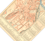 Das Poster einer Karte von Kassel ist eine Vintage Lithographie aus Meyers Koversations-Lexikon aus dem Jahr 1890