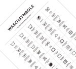Das Poster zeigt dir die Waschsymbole, die du in Kleidung und Textilien findest und erklärt diese.