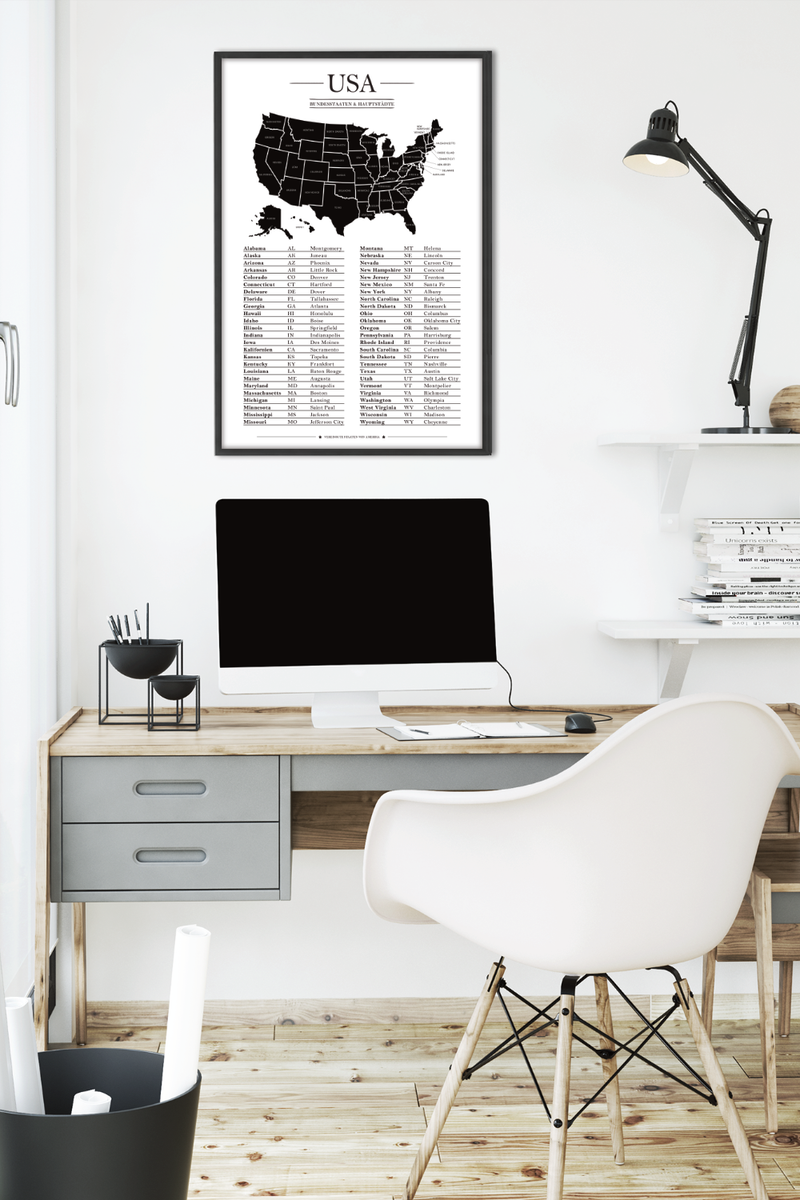 Auf diesem Bild siehst du, wie das Poster in deinem Büro aussehen kann.