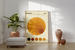 Das Bauhaus Poster zeigt dir Kreise in verschiedenen Orangetönen, die einen Tunnel bilden.