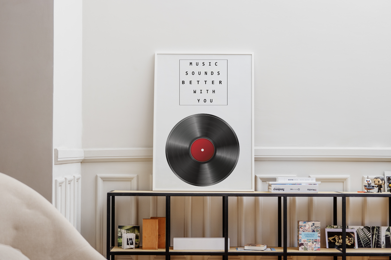 Schallplatten Poster | Bild Musik mit Spruch
