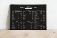 Dieses Küchenposter in weiß mit den Kerntemperaturen von Rindfleisch, Schwein, Geflügel, Lamm, Hammel und Fisch ist das perfekte Poster für deine Küche oder Grillplatz. 