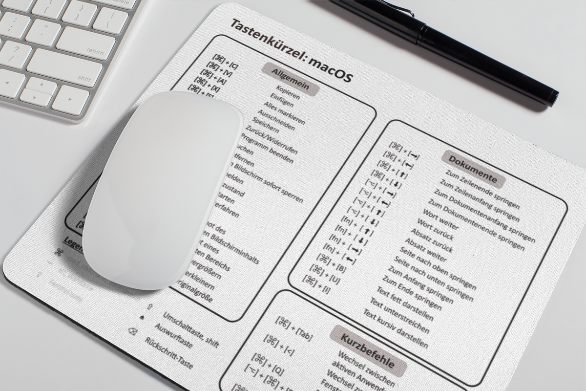 Dieses Mauspad für macOS erleichtert dir deinen Arbeitsalltag und ist das perfekte Zubehör für dein MacBook und iMac. 