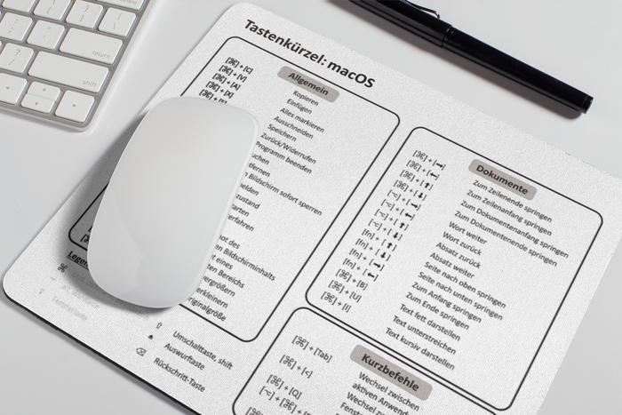Dieses Mauspad für macOS erleichtert dir deinen Arbeitsalltag und ist das perfekte Zubehör für dein MacBook und iMac. 