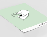 Das Poster zeigt dir eine minimalistische Darstellung von Toilettenpapier mit Halterung. Der Hintergrund des Posters ist in sanftem Grün gehalten.