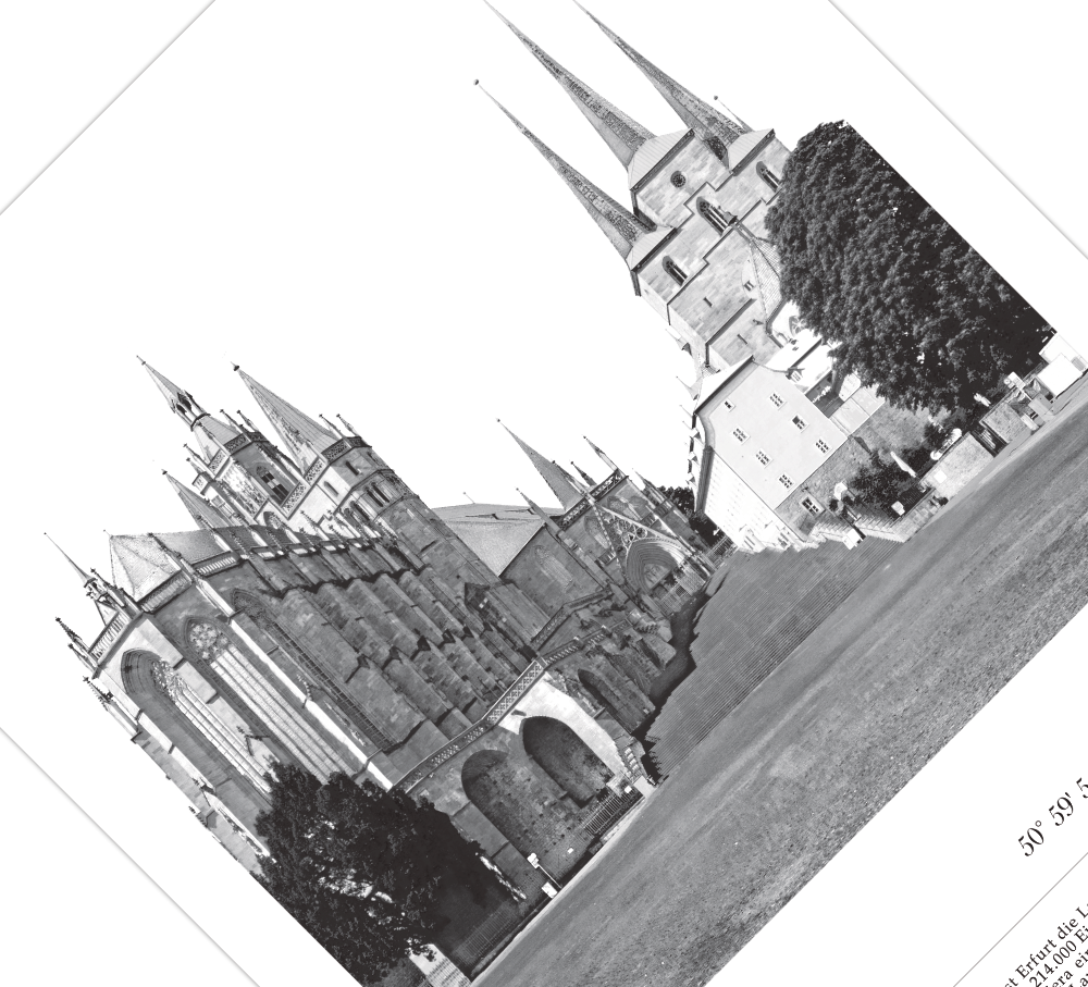 Dieses Poster zeigt dir in Schwarz Weiß eine Fotografie des Doms der Landeshauptstadt Erfurt in Thüringen. 