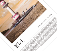 Dieses tolle Poster zeigt dir den Leuchtturm der Landeshauptstadt Kiel der in der Ostsee im Bereich der Kieler Außenförde steht. 