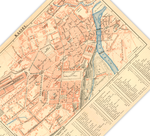 Das Poster einer Karte von Kassel ist eine Vintage Lithographie aus Meyers Koversations-Lexikon aus dem Jahr 1890