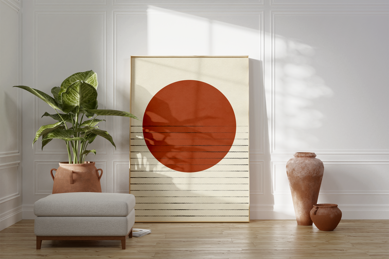 Vintage Sonne Orange | Retro Grafik Bild