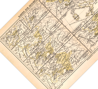 Das Poster einer Karte zur Geschichte Österreich-Ungarns ist eine Vintage Lithographie aus Meyers Koversations-Lexikon aus dem Jahr 1890.