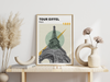 Dieses Poster zeigt dir eine Ansicht von Paris, auf der der Eiffelturm im vintage Design zu sehen ist.