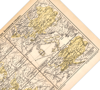 Das Poster einer Karte zur Geschichte Österreich-Ungarns ist eine Vintage Lithographie aus Meyers Koversations-Lexikon aus dem Jahr 1890.