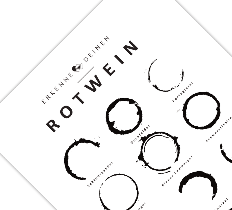 Das Poster zeigt dir auf witzige Weise die unterschiedlichen Rotweinsorten in schwarz und weiß.