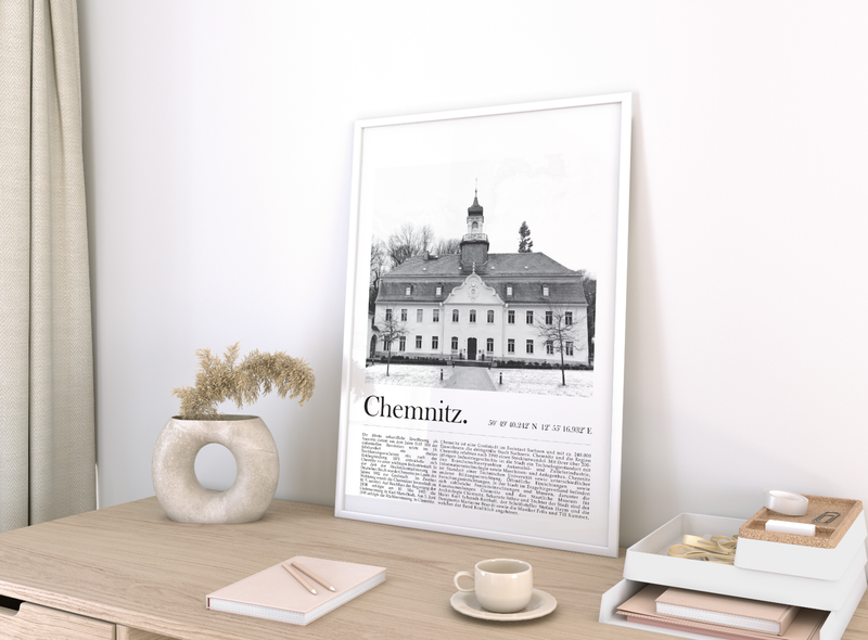 Dieses Poster zeigt dir das Schlosschemnitz der Stadt Chemnitz im Freistaat Sachsen.