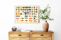 Dieses Poster zeigt dir die internationalen Signalflaggen oder auch das phonetische Alphabet. 