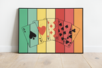 Dieses Kartenposter zeigt die Poker Karten die die Poker-Hand Full House zeigen. Dieses Bild der Pokerkarten ist die perfekte Deko für deinen Partykeller, Garage, Poker- oder Spielraum.