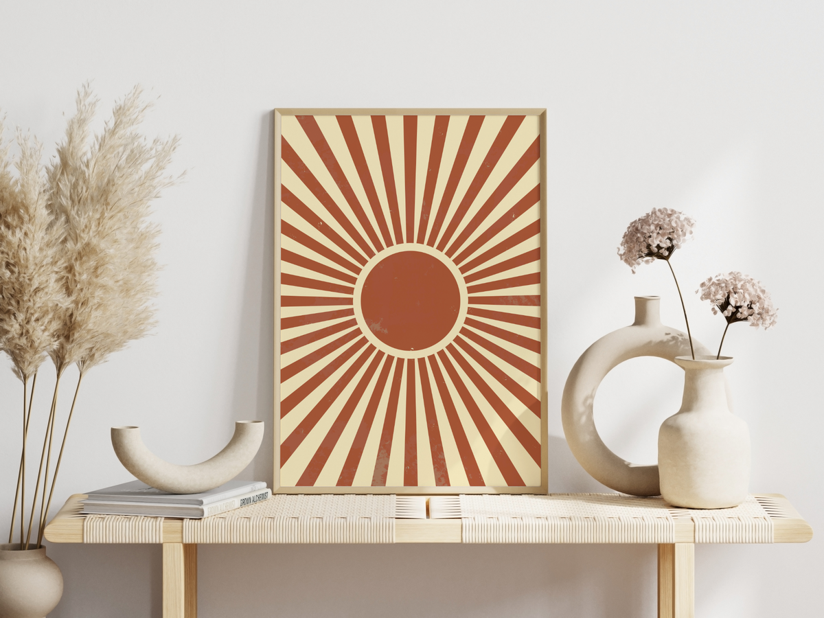 Dieses Bild zeigt dir die Sonne wie sie gerahmt aussieht (der Rahmen ist im Lieferumfang nicht enthalten).