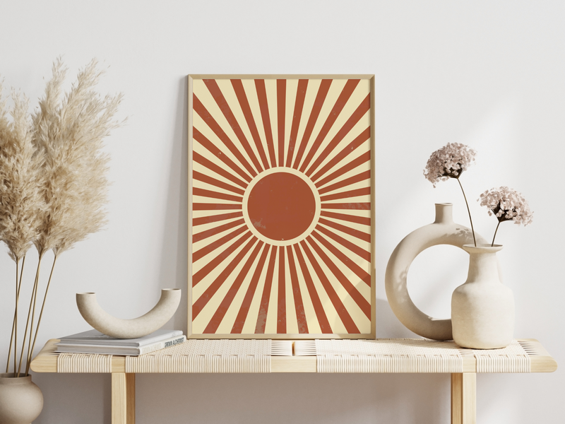 Dieses Bild zeigt dir die Sonne wie sie gerahmt aussieht (der Rahmen ist im Lieferumfang nicht enthalten).