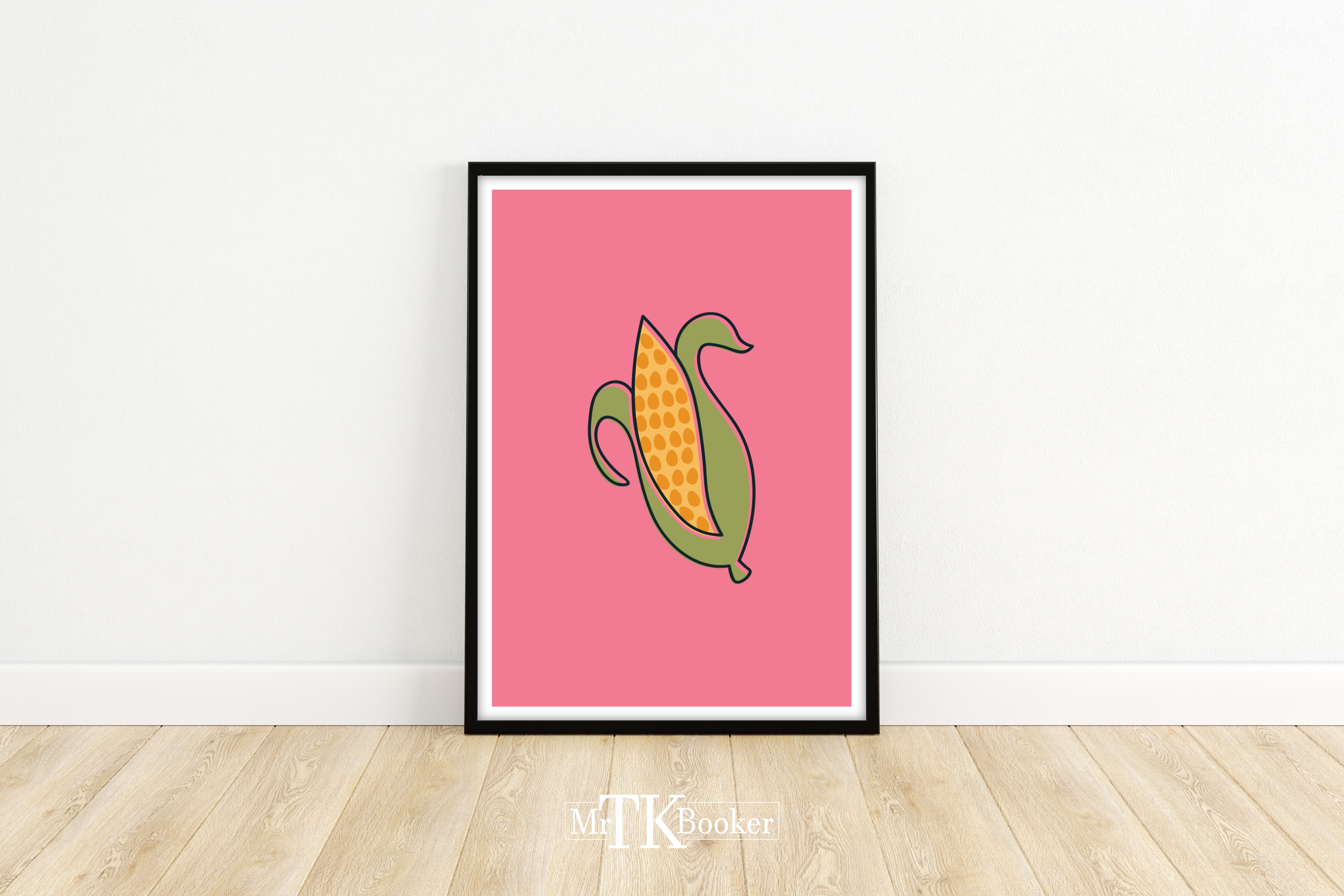 Poster Küche Mais | Comic Stil rosa – MrTKBooker