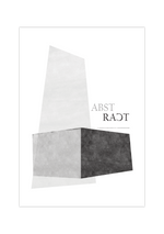 Das Poster zeigt verschiedene geometrische Formen, die zu einem abstrakten Gebäude angeordnet sind. Das Poster ist in seichtem Grau gehalten