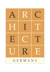 Das Poster zeigt eine minimalistische Darstellung des Wortes "Architecture" unterschrieben mit dem Wort Germany.