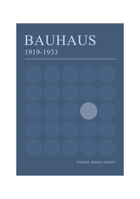 Dieses Bauhaus Poster zeigt dir eine verschiede Blaue Kreis. Das Poster ist einem Ausstellungsplakat von 1919 nachempfunden, ist so aber nie erschienen. 