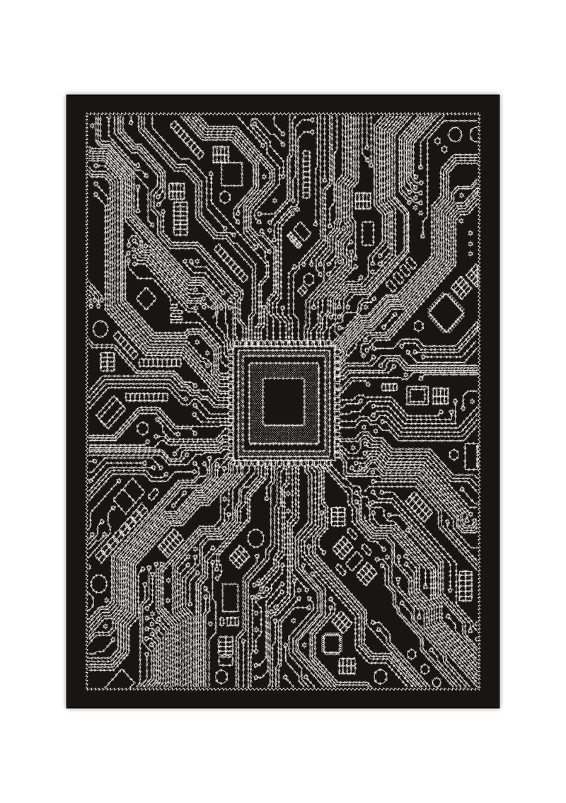 Dieses Poster zeigt dir eine schwarze CPU eines Computers im coolen Design. Diese Bild ist die perfekte Dekoration für das Büro oder Arbeitszimmer eines Softwareentwicklers oder Programmierers. 