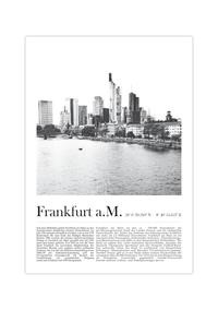 Dieses Poster zeigt dir die Skyline von der Stadt Frankfurt am Main.