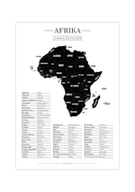 Dieses Poster zeigt dir eine Karte von Afrika inklusive Tabelle mit allen 55 Staaten und Hauptstädten.
