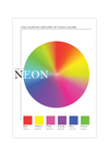 Das Poster zeigt dir ein Farbrad mit verschiedenen Neon-Farben. Darunter Neon Rot, Neon Pink, Neon Lila, Neon Blau, Neon Gelb und Neon Grün.