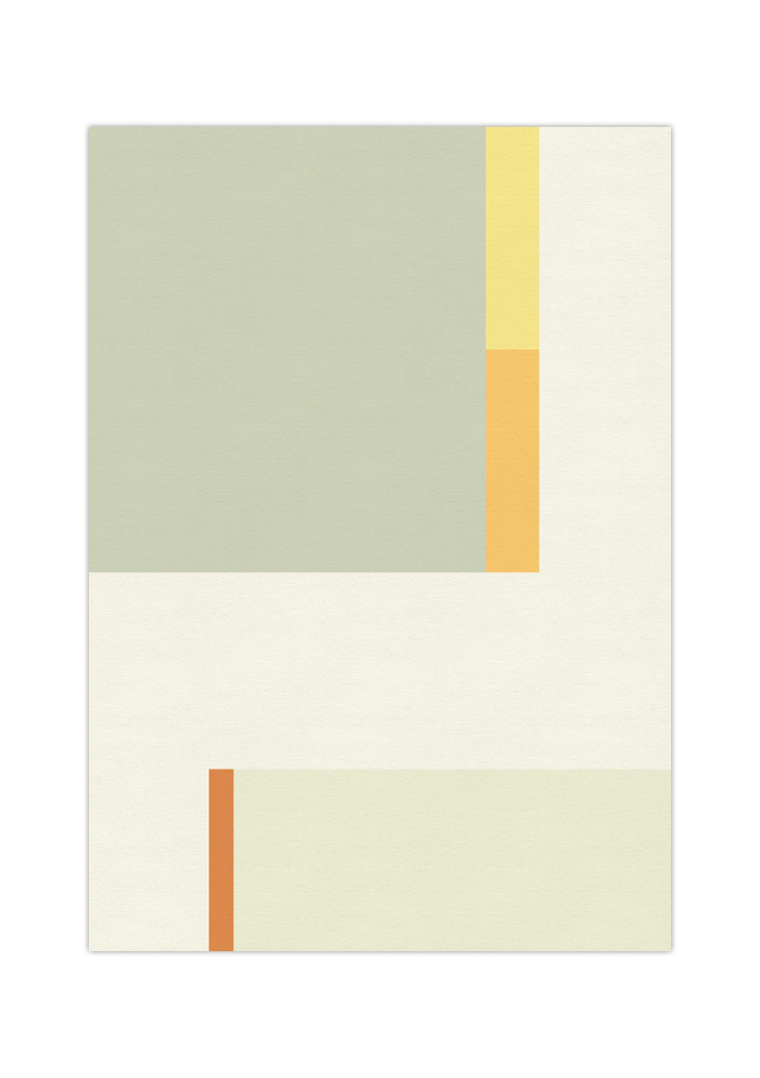 Dieses Poster zeigt dir eine moderne, geometrische Darstellung in grün und beige. 