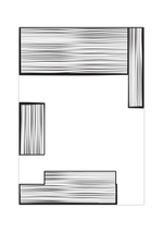 Dieses Poster zeigt dir eine moderne, minimalistische, geometrische Darstellung von grauen Rechtecken mit verschieden starken Strichen.